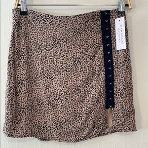Leopard Print Mini Skirt - Pink and‎ Black
